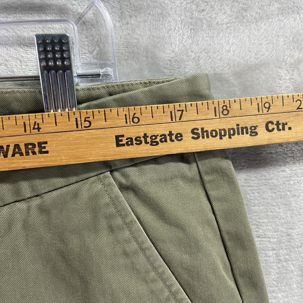 Peter Manning Pants men's 35x28 Chino Classic Fit Green Flat Front Casual Cotton - Picture 8 of 13